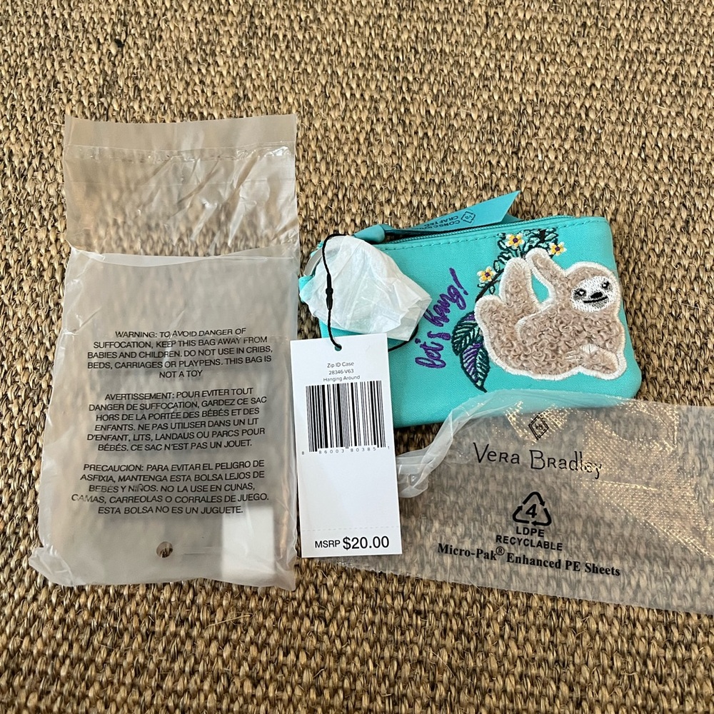 Vera Bradley sloth card wallet